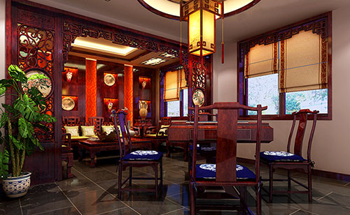 沐川古典中式风格茶楼包间设计装修效果图